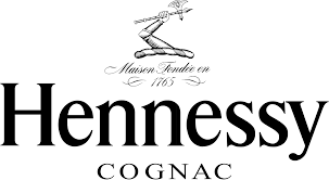 Logo Hennessy, cognac français luxueux.